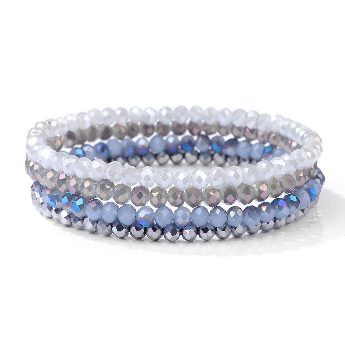 CWAJE4230_ARTIFICIAL CRYSTAL ELASTIC BRACELET SET OF FOUR