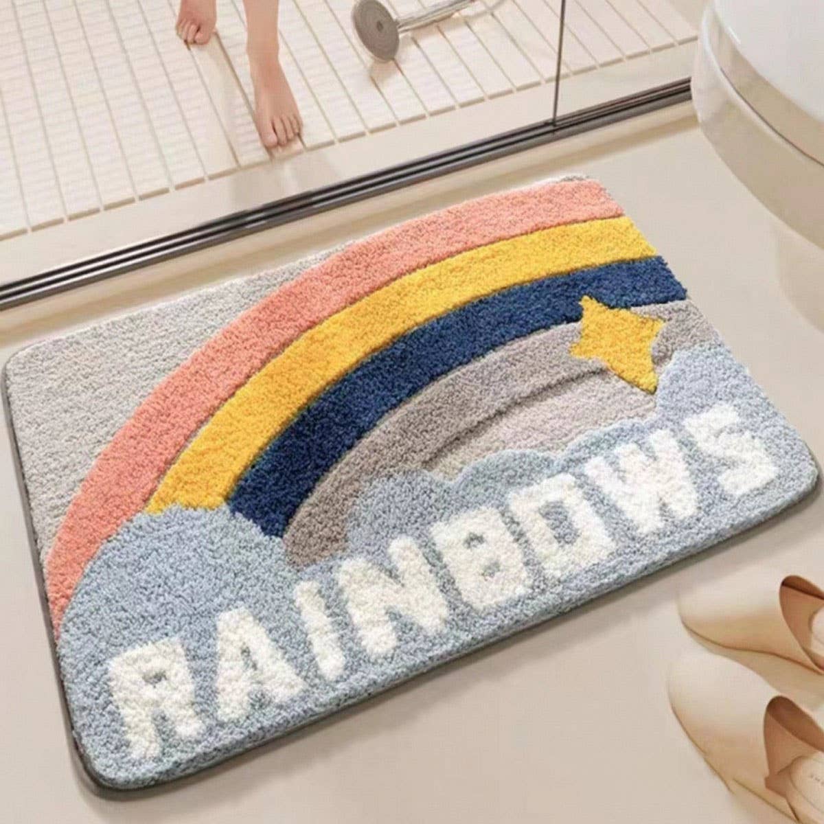 Cute Fleece Rug, Non-Slip Mat for Bedroom & Bath