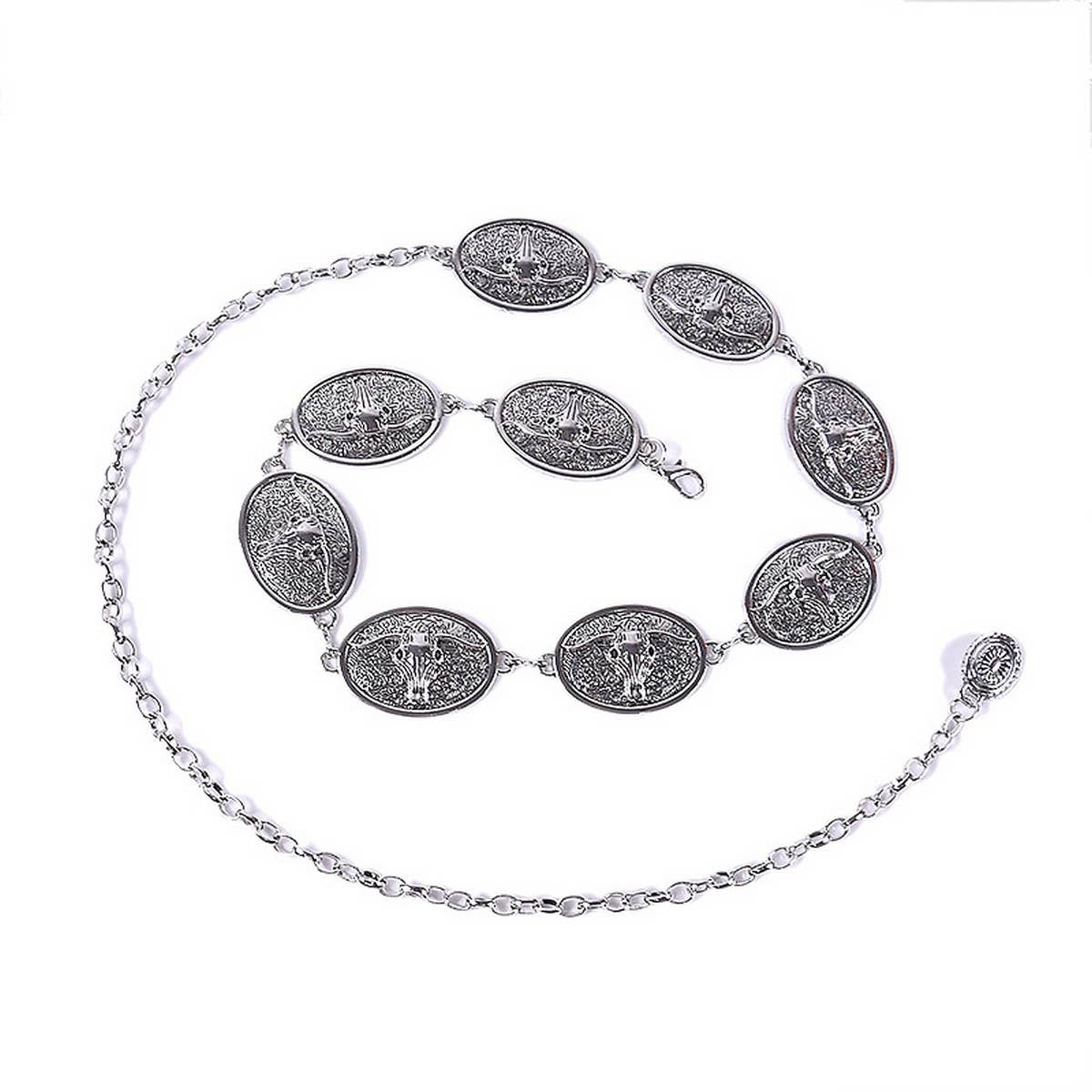 SUMMER FASHIONABLE OVAL BUCKLE WAIST CHAIN_CWABE0487