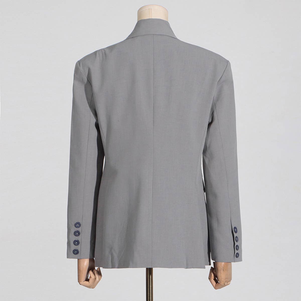 Elegant Solid Blazer with Button Patch Design