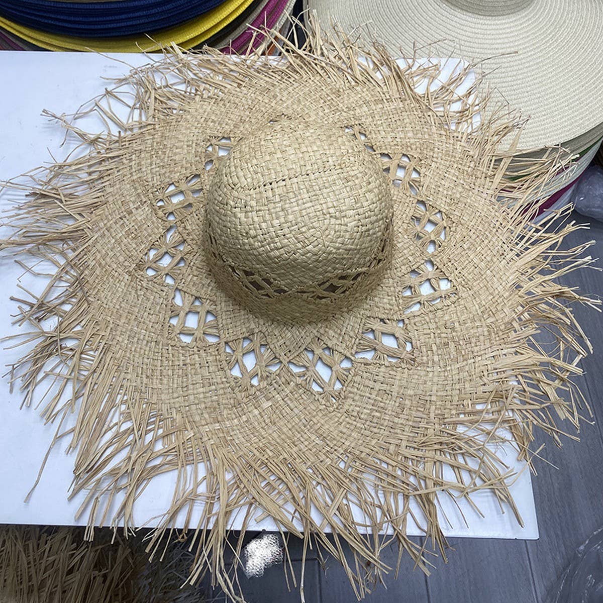 Summer Literary Fur-edged Sun Hat_CWAH3396
