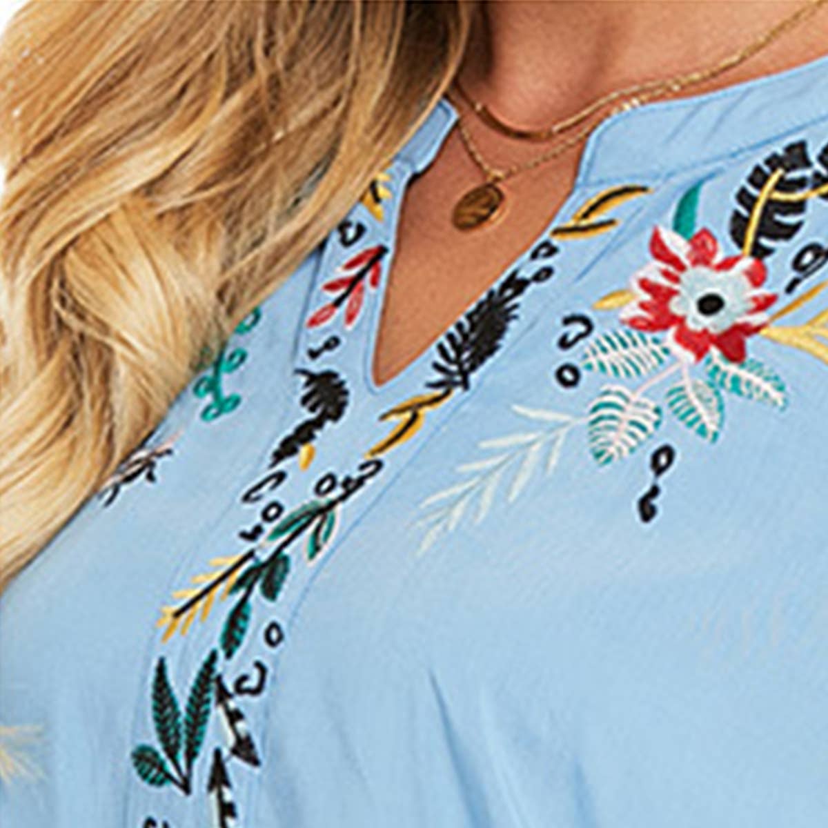 FASHION SUMMER EMBROIDERED SHORT SLEEVE
