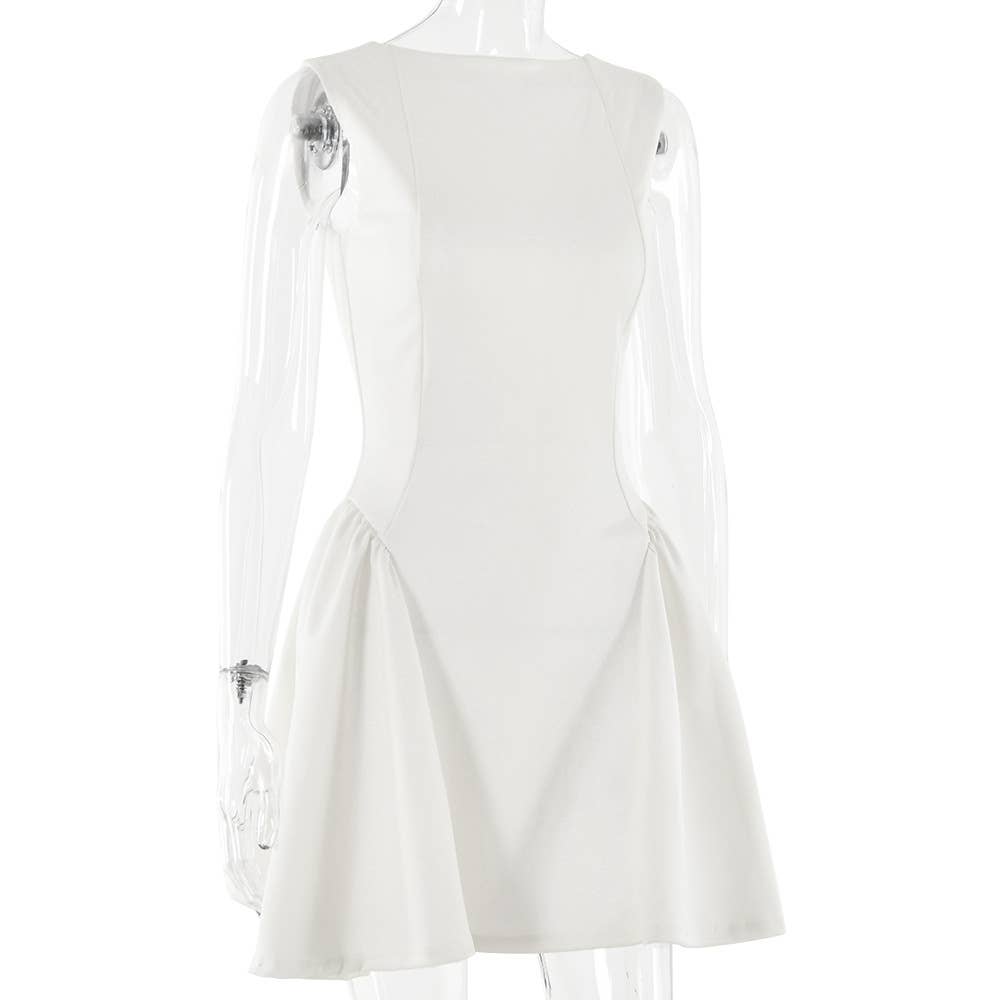 Off Shoulder Ruched Backless Mini Bodycon Dress