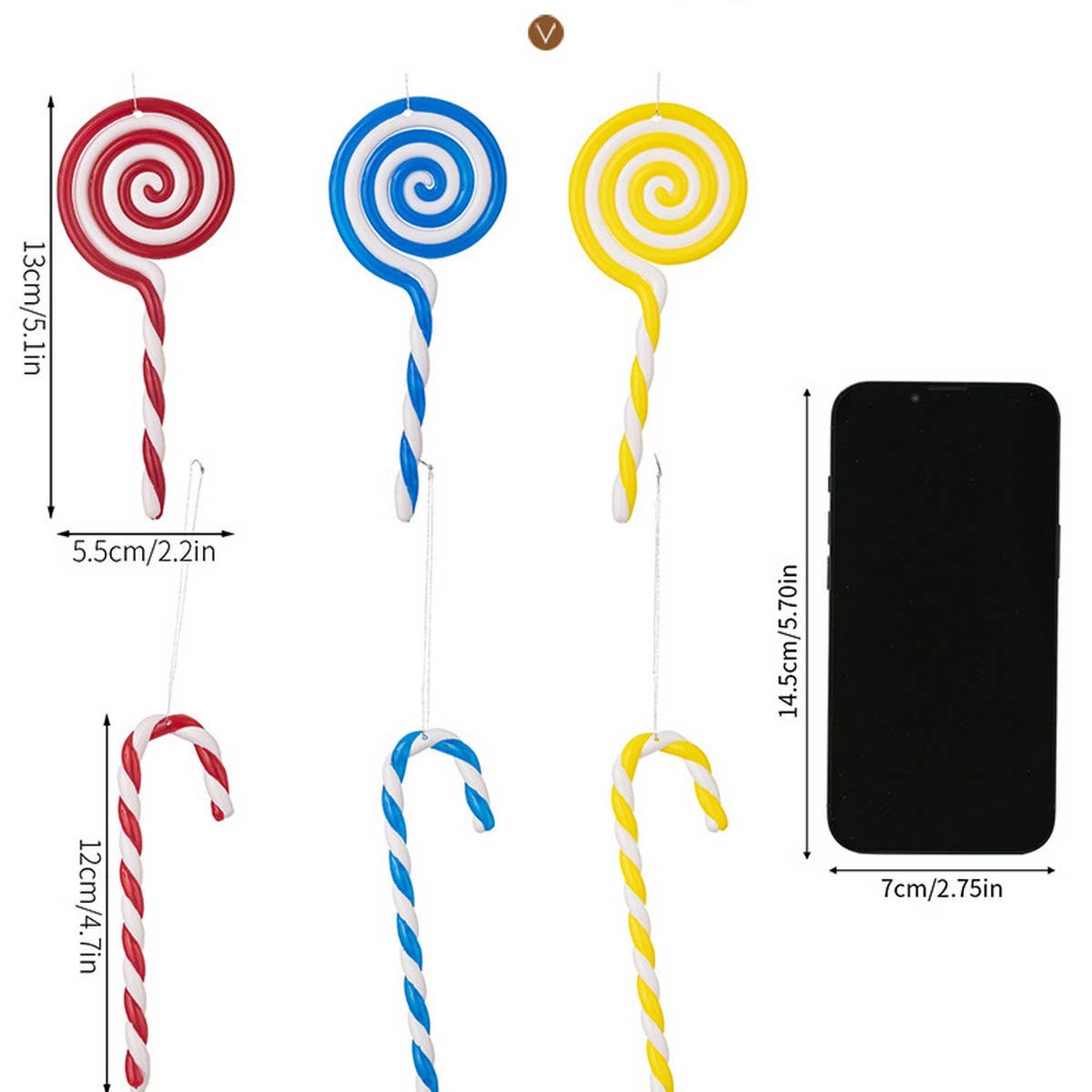 CWMM10282_CHRISTMAS CANDY CANE HANGING ORNAMENT DECORATION