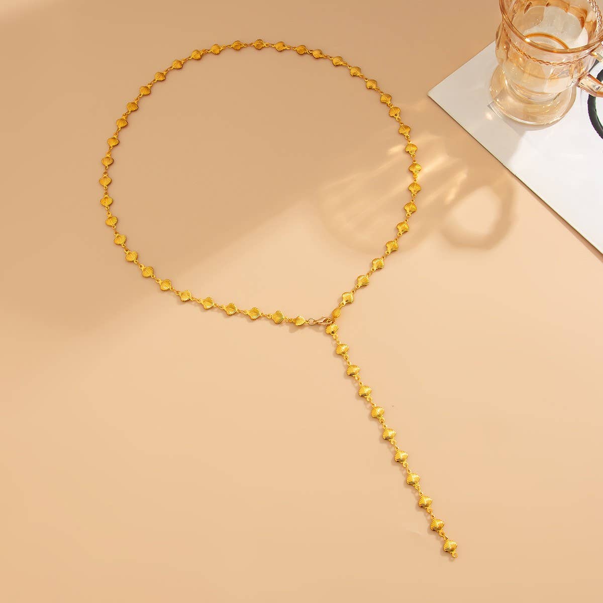 SMALL FRESH COLORFUL Y-SHAPED DAISY CHAIN NECKLACE_CWMM3127