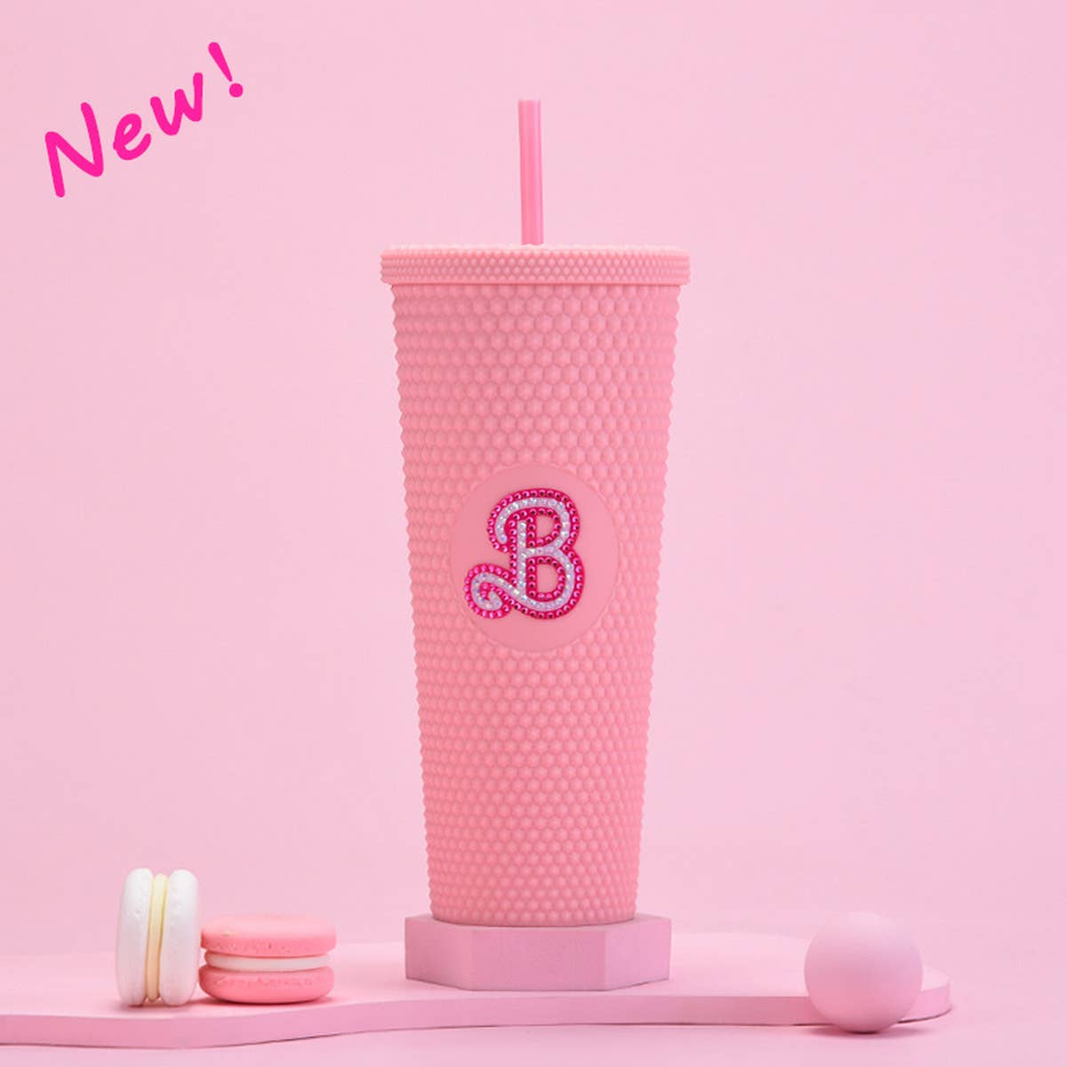 DOUBLE LAYER PORTABLE PLASTIC STRAW DIAMOND CUP