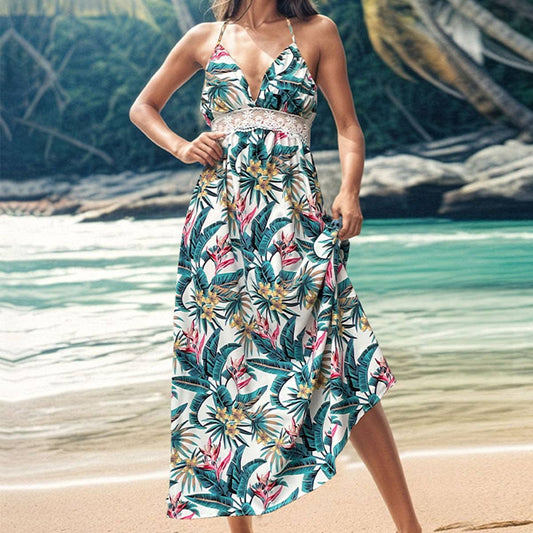 Plant printed camisole dress_CWDMD1508