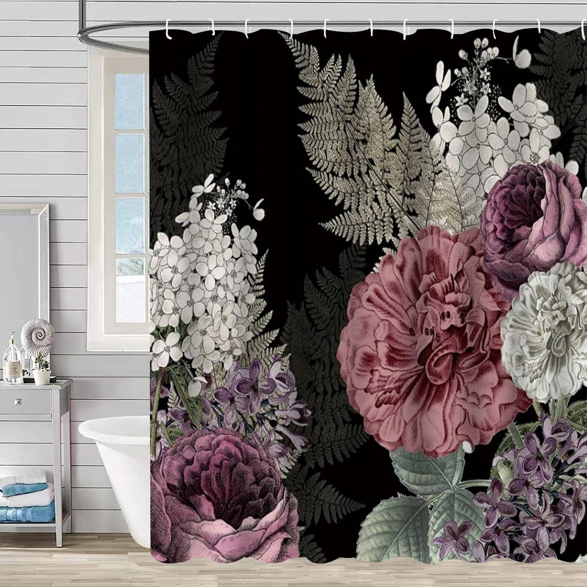 FLOWER BATHROOM ISOLATION SHOWER CURTAIN