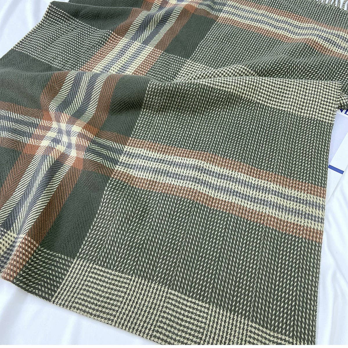 Plaid Wool-Blend Scarf ??Winter Wrap for Women_CWASC1457
