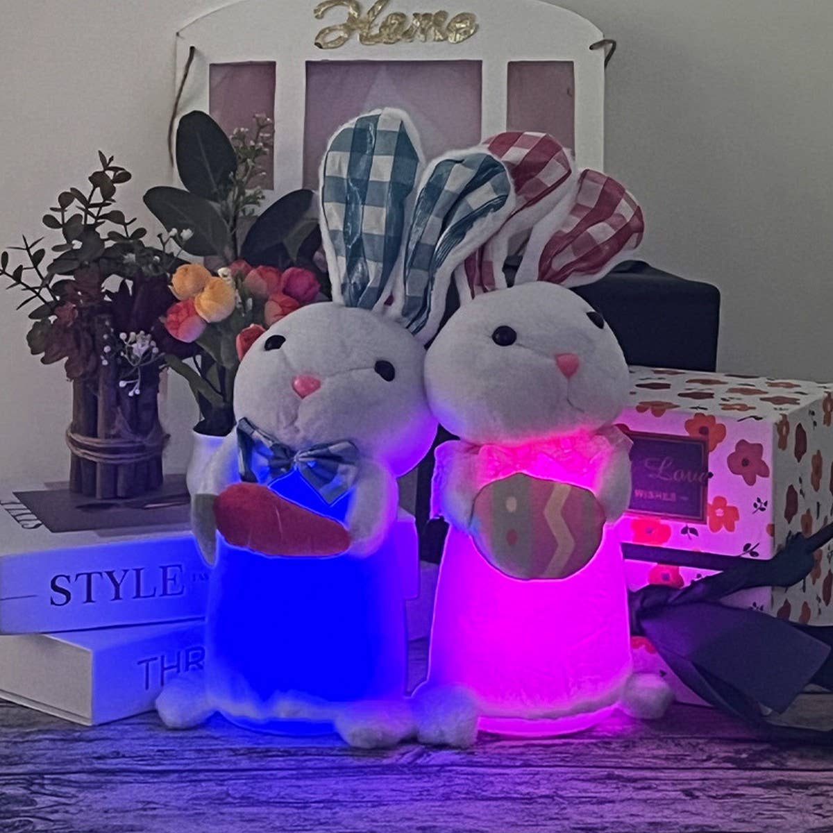EASTER LIGHTED BUNNY DOLL BUNNY ORNAMENTS