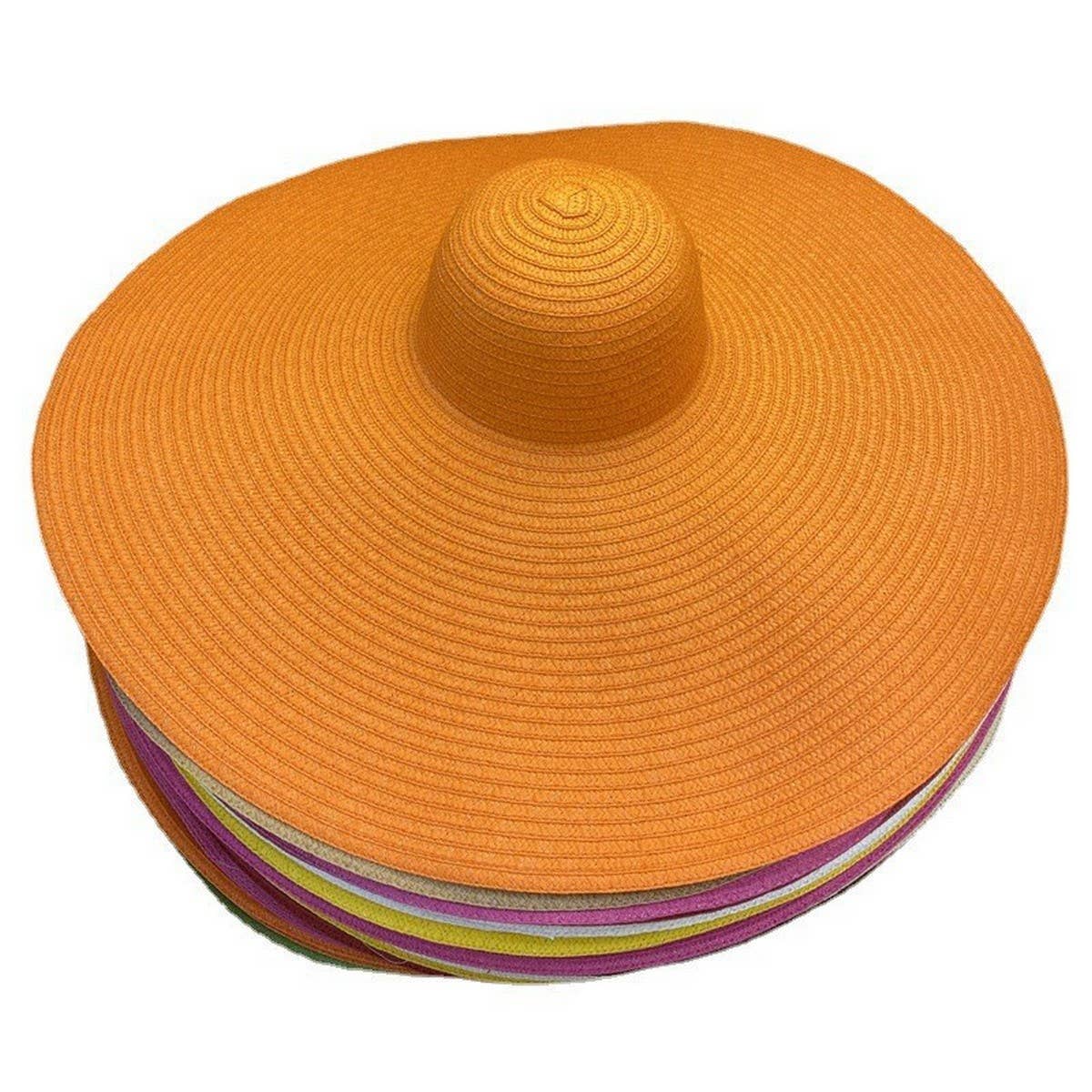 Summer oversized brim straw hat for women_CWAH3399