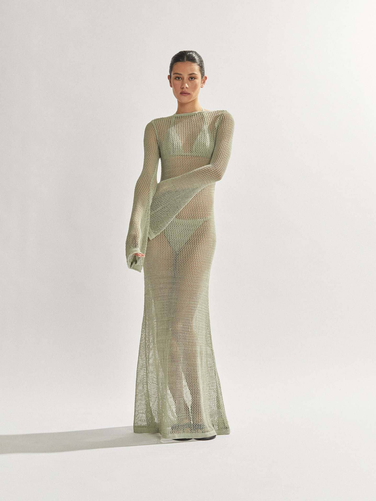See-through floor-length dress