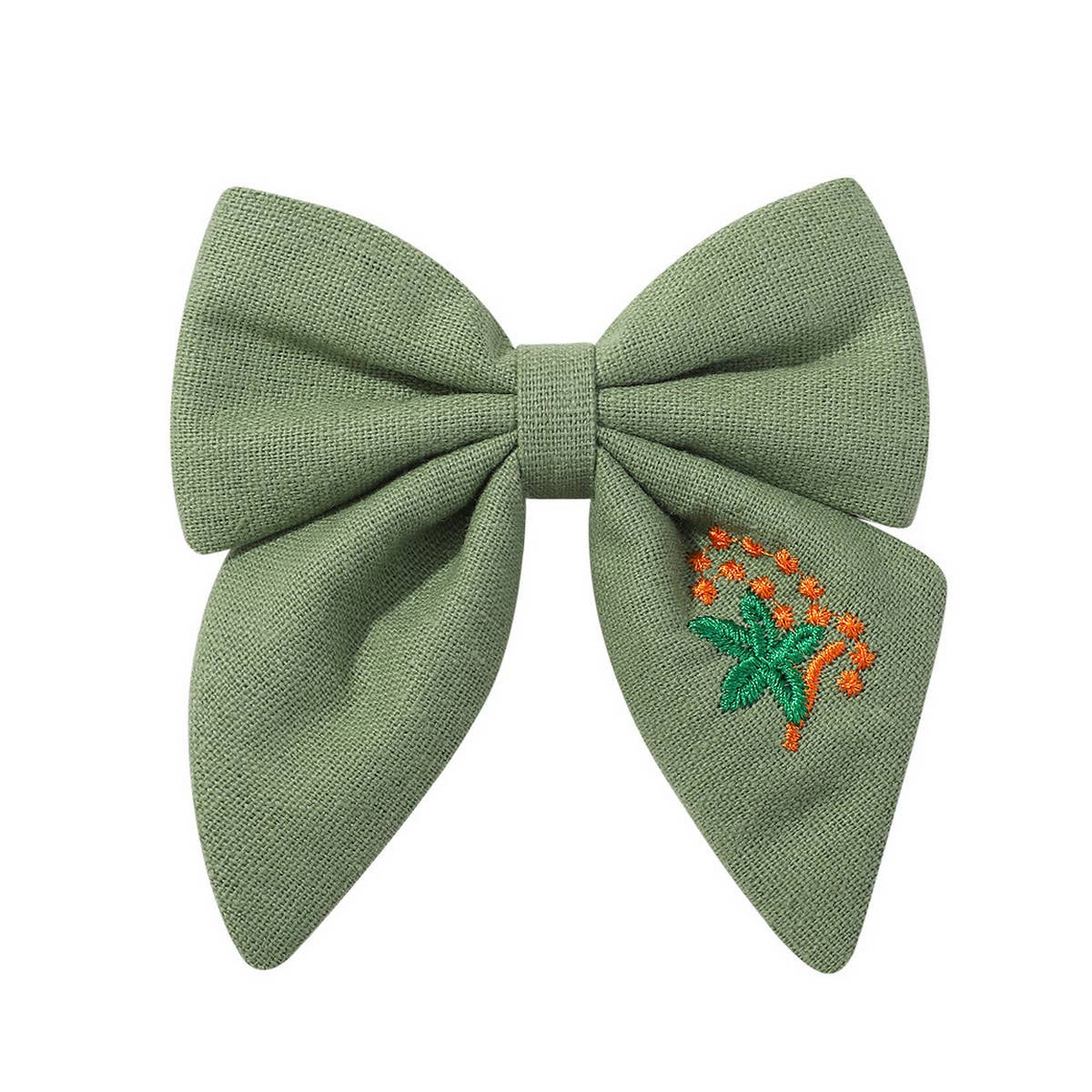 CHILDREN'S EMBROIDERED FLORAL BOW HAIRPIN