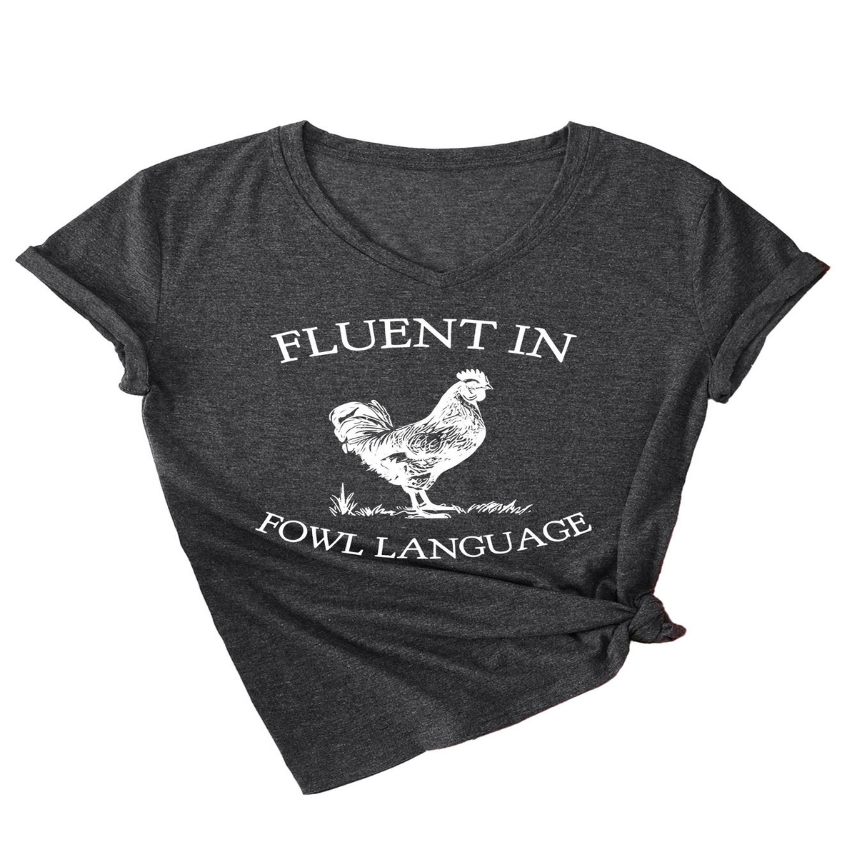 Women??¢s Casual Tee with Chicken Joke Print_CWTTS1479