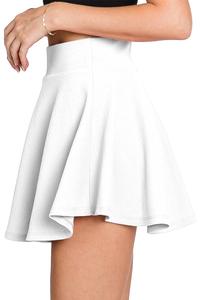CWBSS105_High Waisted Skirt Mini A-Line Flared Skater Skirt