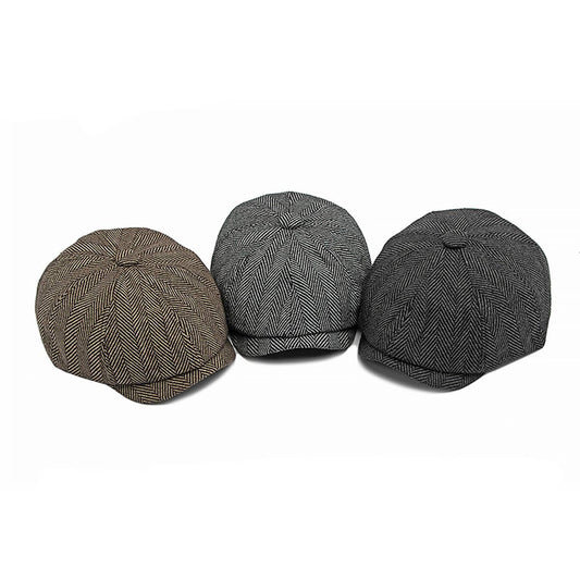 STRIPED ARTISTIC YOUTH RETRO FLAT CAP_CWAH1909