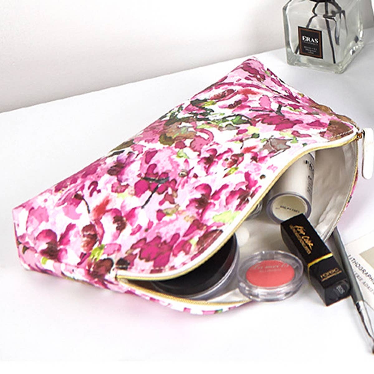 FLOWER PATTERN WASH BAG MAKEUP BAG_CWAB1453