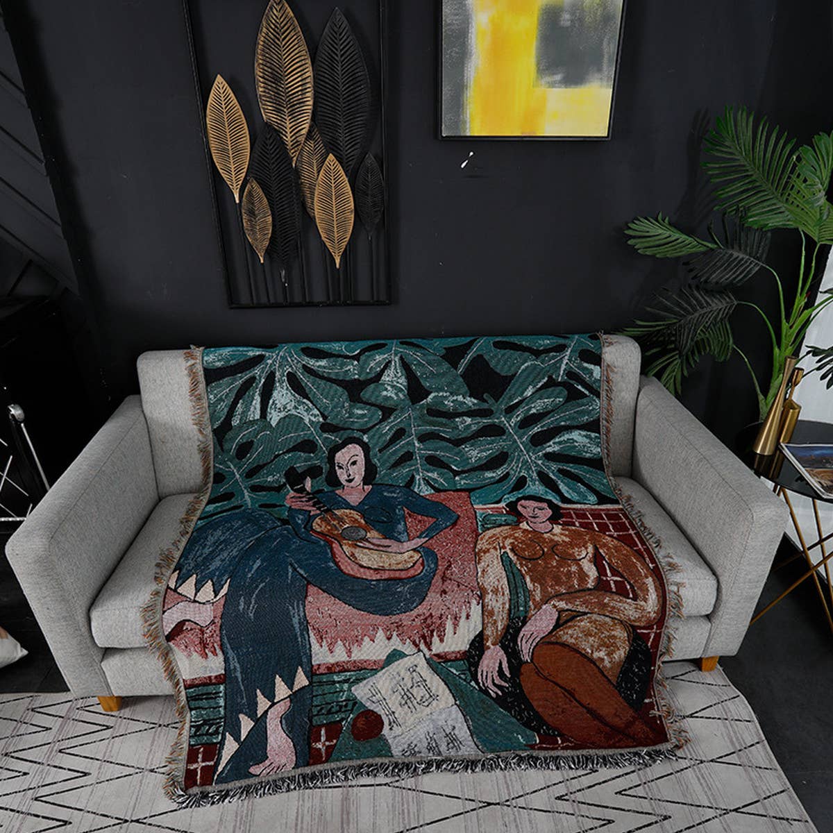 MULTIFUNCTIONAL BLANKET WITH OIL PAINTING PATTERN