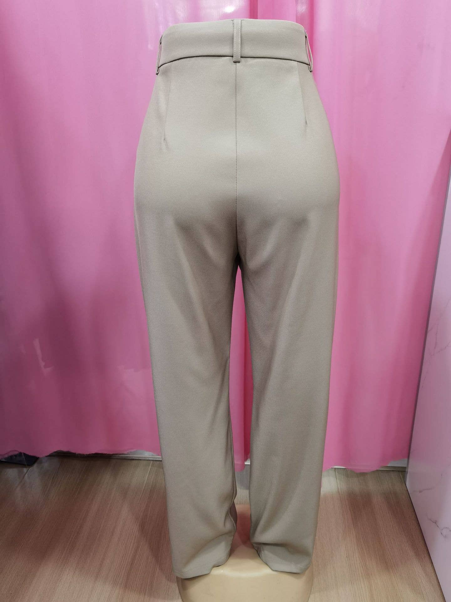 Elegant solid color dangling wide-leg suit pants