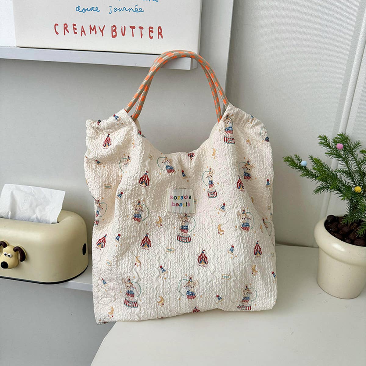 2024 NEW EMBOSSED CUTE SWEET CANVAS BAG_CWAB3080