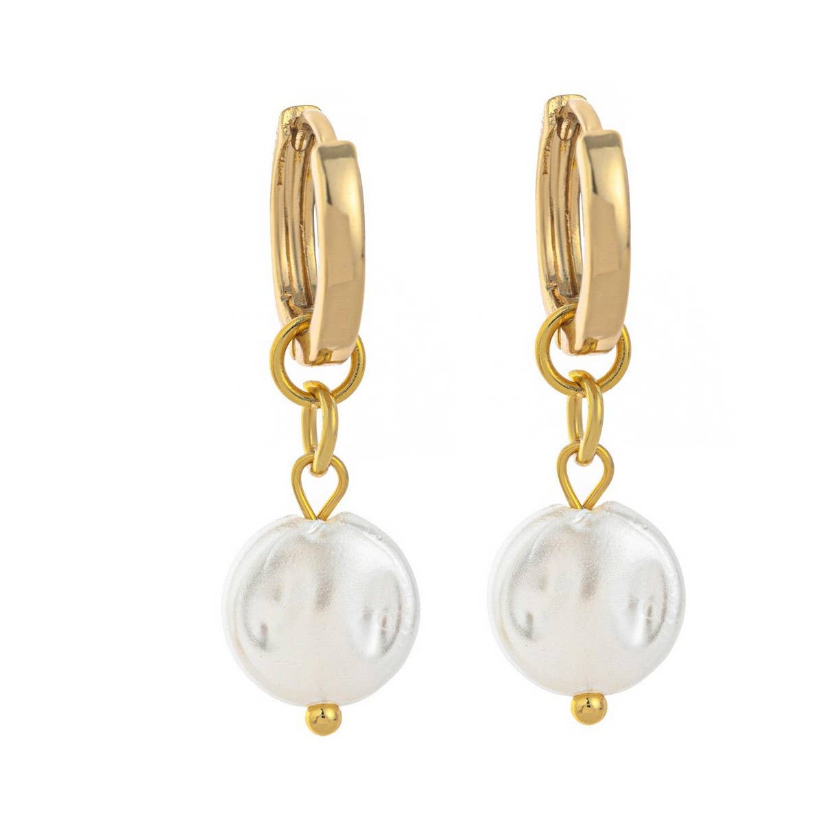 Irregular Pearl Design Trendy 18K Gold Earrings