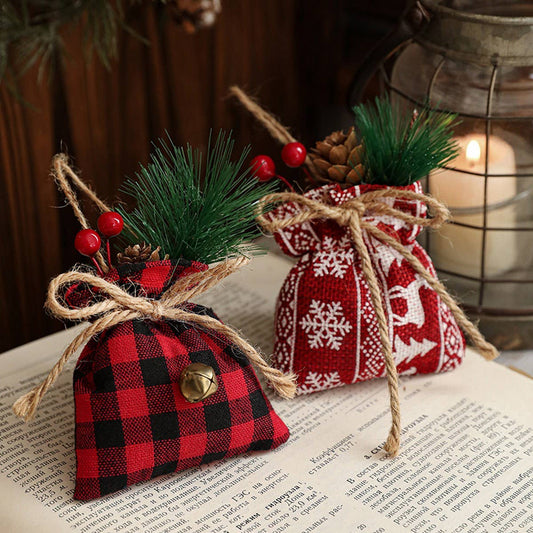 Christmas Lucky Bag Burlap Tree Hanging Decor