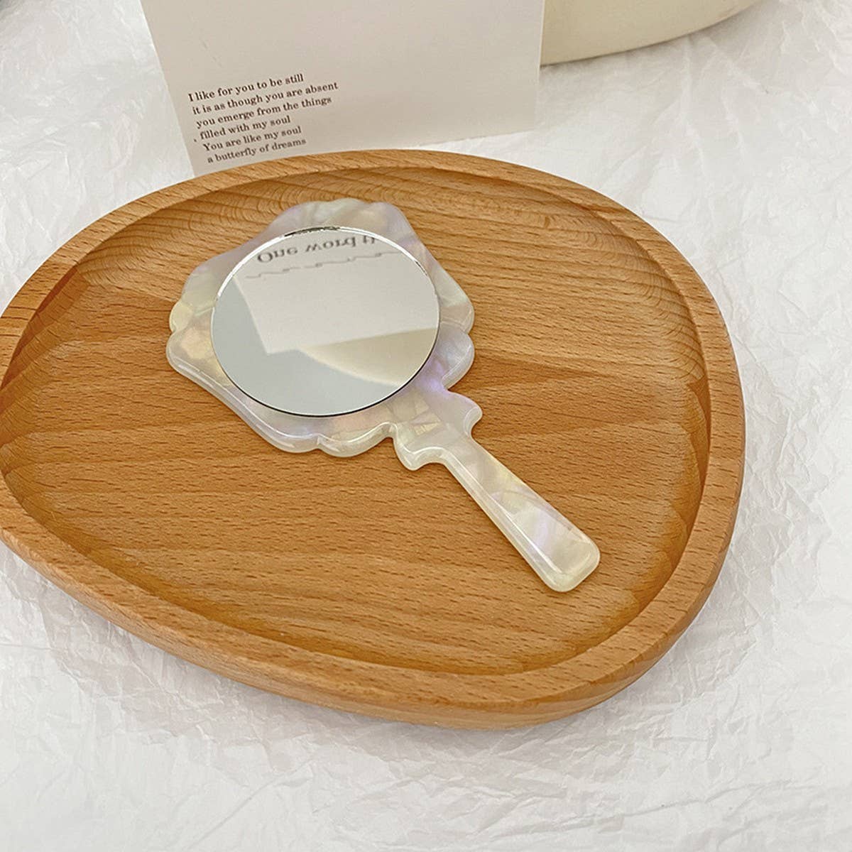 Handheld Rose Mirror Portable Makeup Accessory