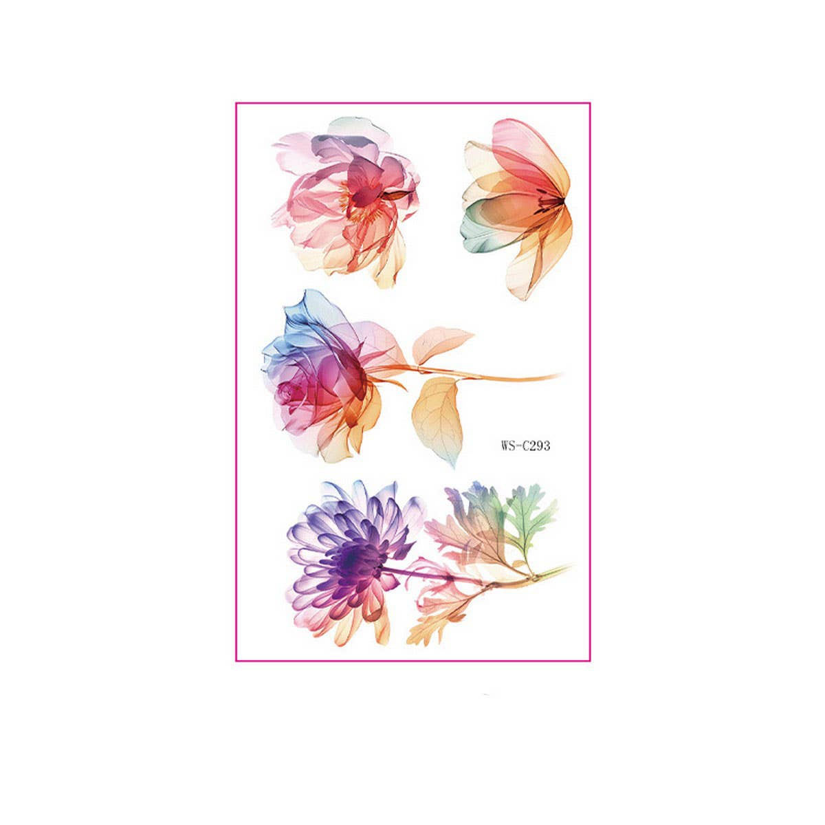 Watercolor Flower Tattoos for Hand & Collarbone