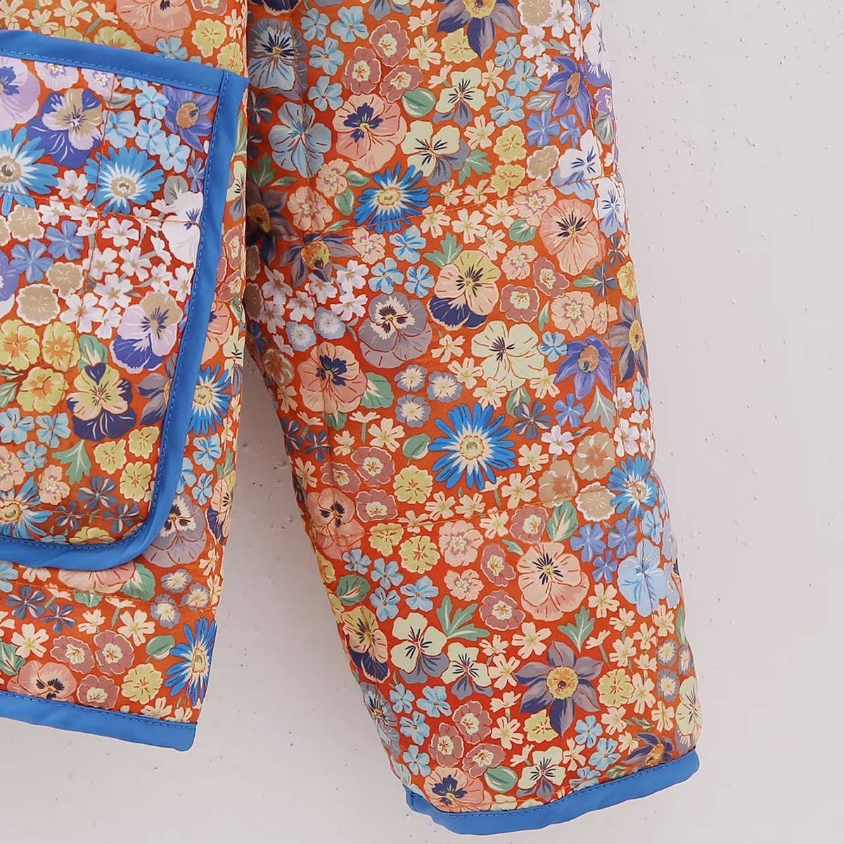 REVERSIBLE FLORAL LOOSE WARM QUILTED JACKETS