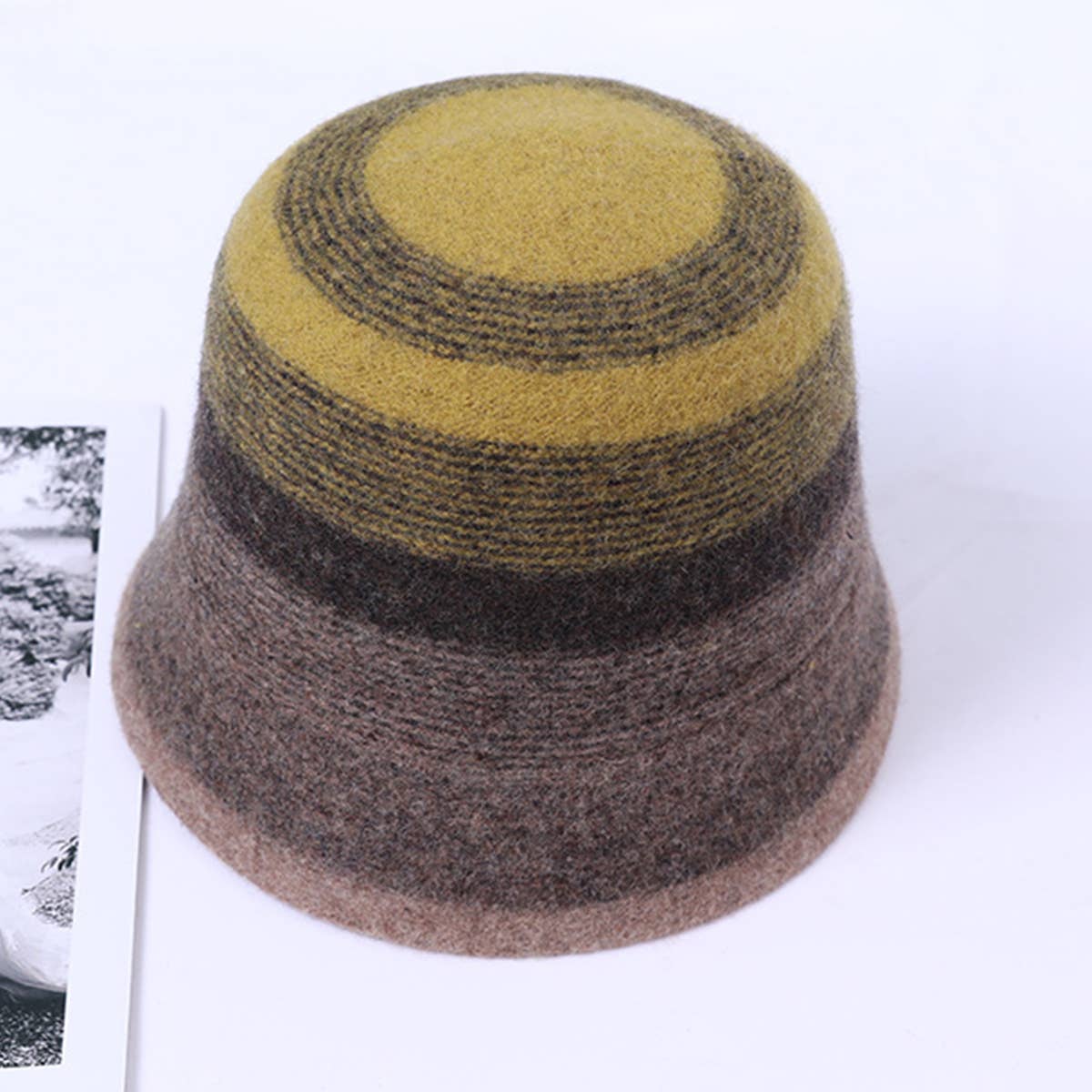 WOMEN RETRO LUXURY WARM FELT BUCKET HAT_CWAH0603