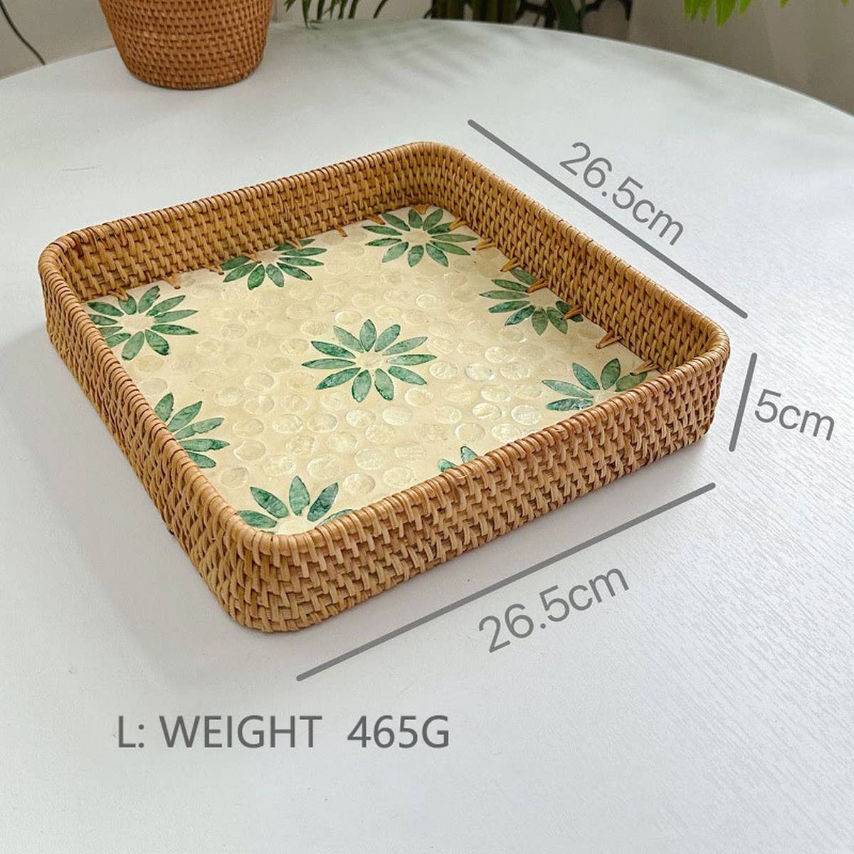 RATTAN COLORFUL SHELL CREATIVE HANDMADE FRUIT PLATE_CWMM4412