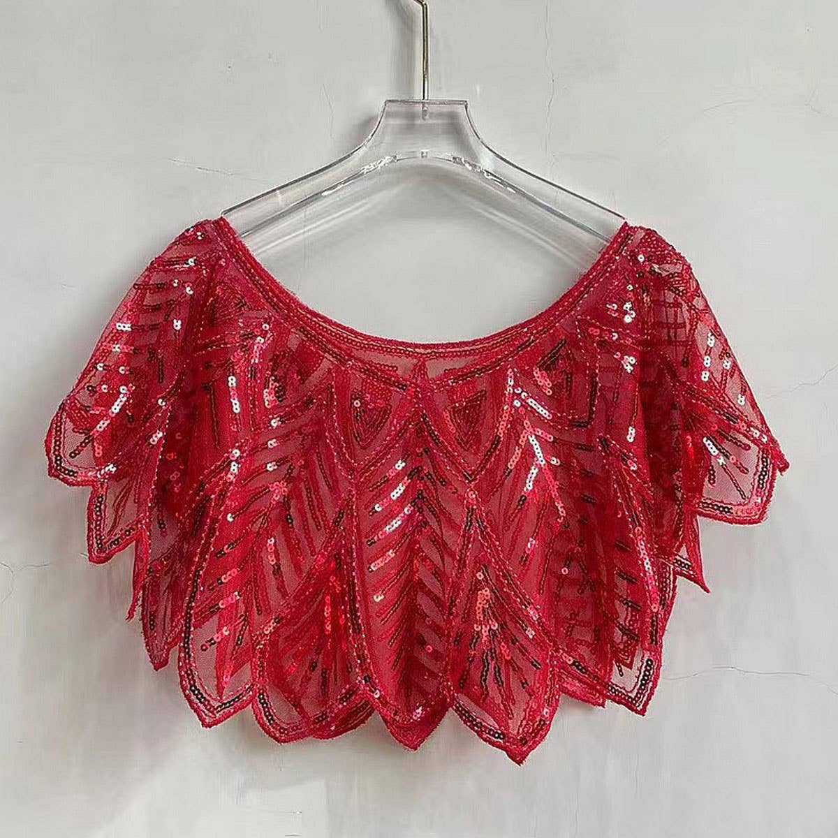 Beaded Sequin Capelet ??Vintage Evening Wrap_CWMM8957