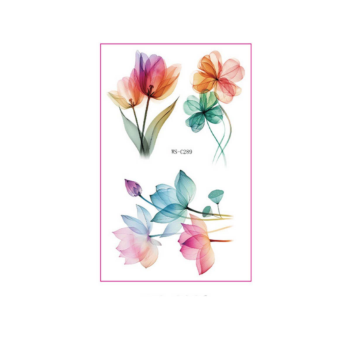 Watercolor Flower Tattoos for Hand & Collarbone