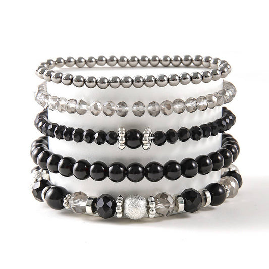 SIMPLE CRYSTAL BEADED STRETCH BRACELET SET_CWMM3529