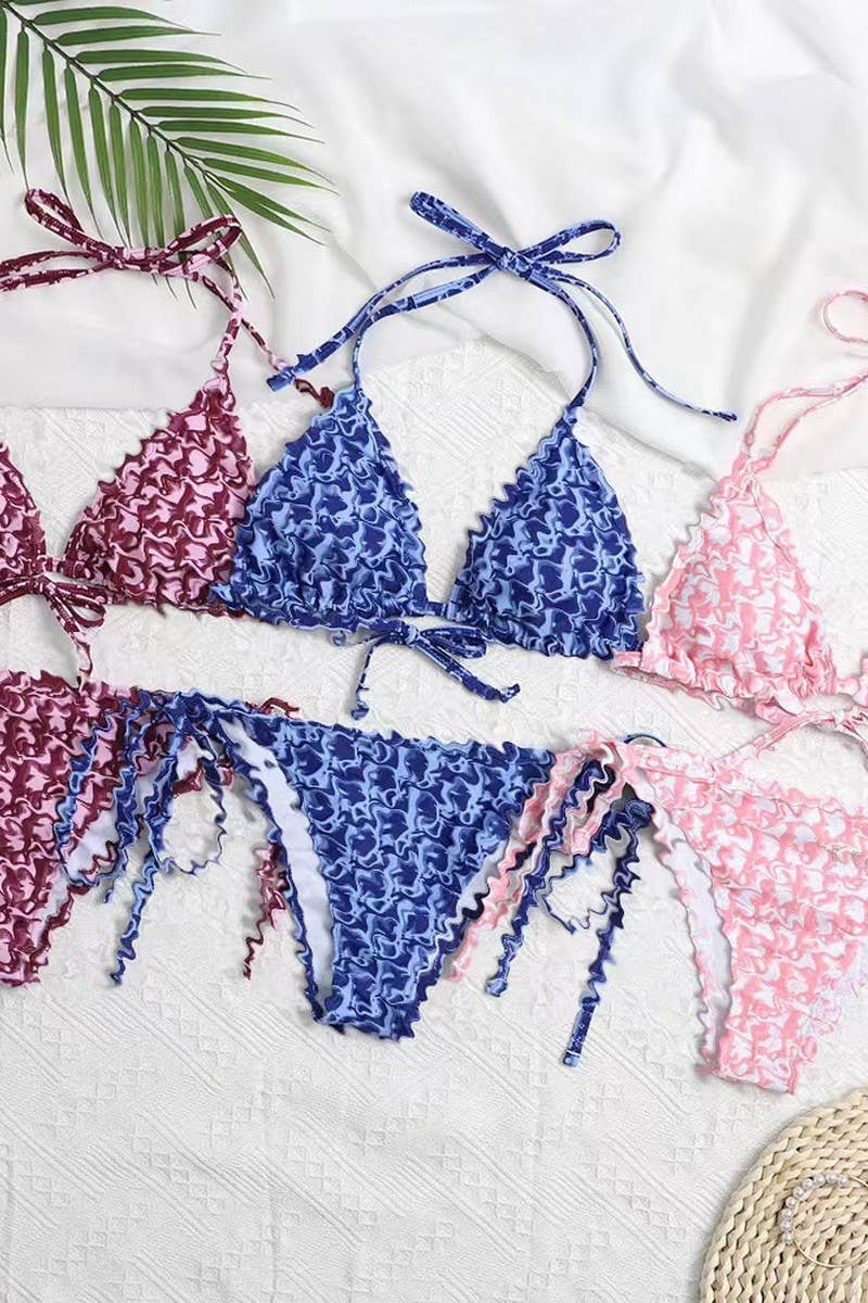 CWMW0346_LETTERING BIKINI TWO-PIECE DRAWSTRING SET