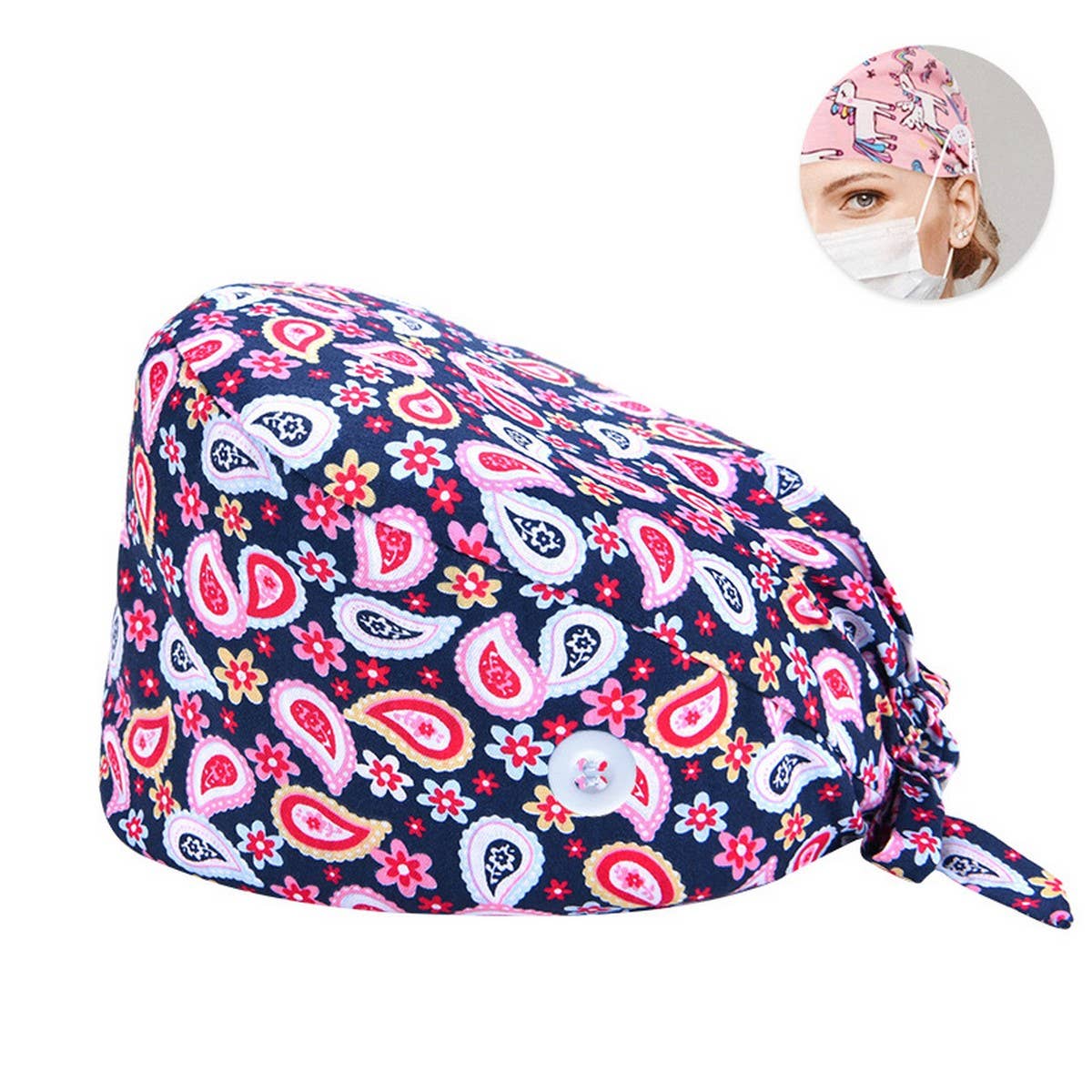 SWEATBAND COTTON PRINTED LACE-UP WORK HAT_CWAH3327