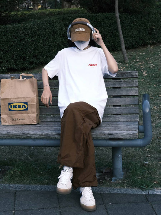 Cwtts0928_English Letter Printed Round Neck Short Sleeve T