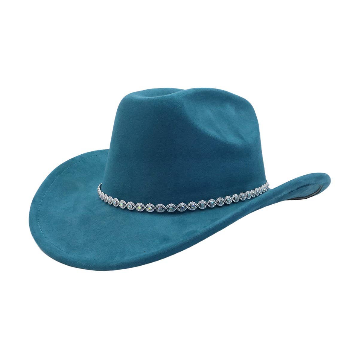 Western Ethnic Suede Cowboy Fedora Hat_CWAH04482