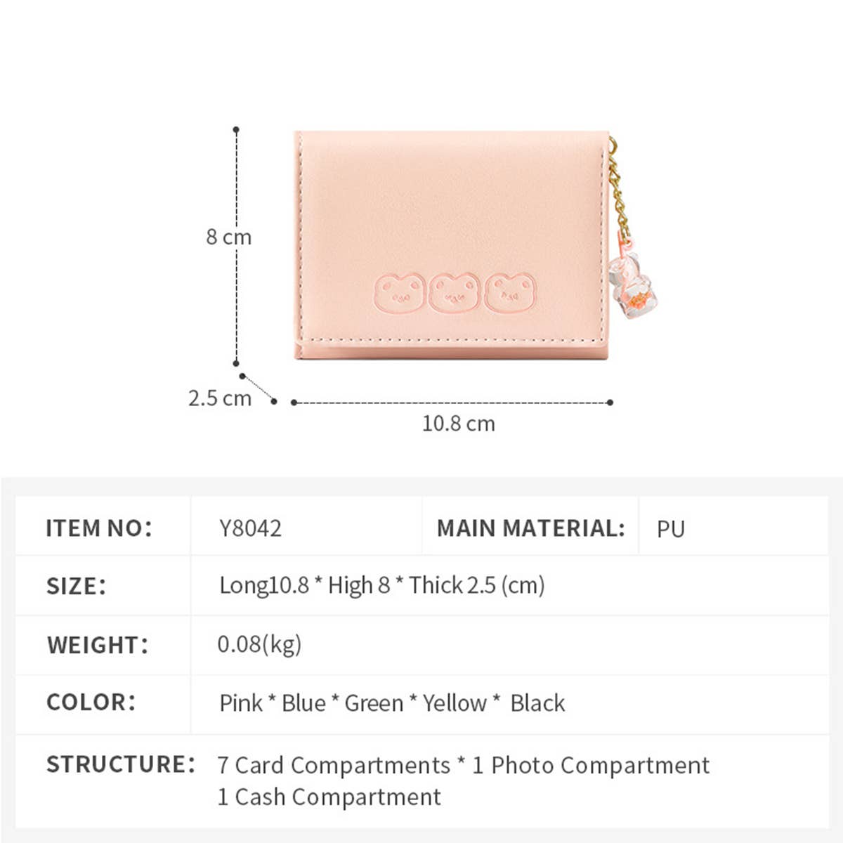 CUTE LARGE CAPACITY MULTI CARD MINIMALIST WALLET_CWAB1627