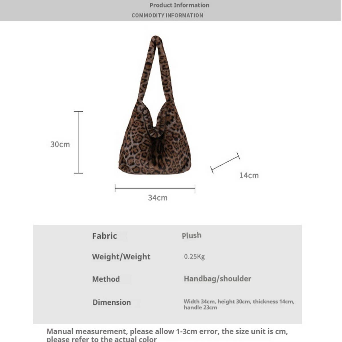 Leopard Plush Fur Bag Women Large Shoulder Tote_CUAB00556