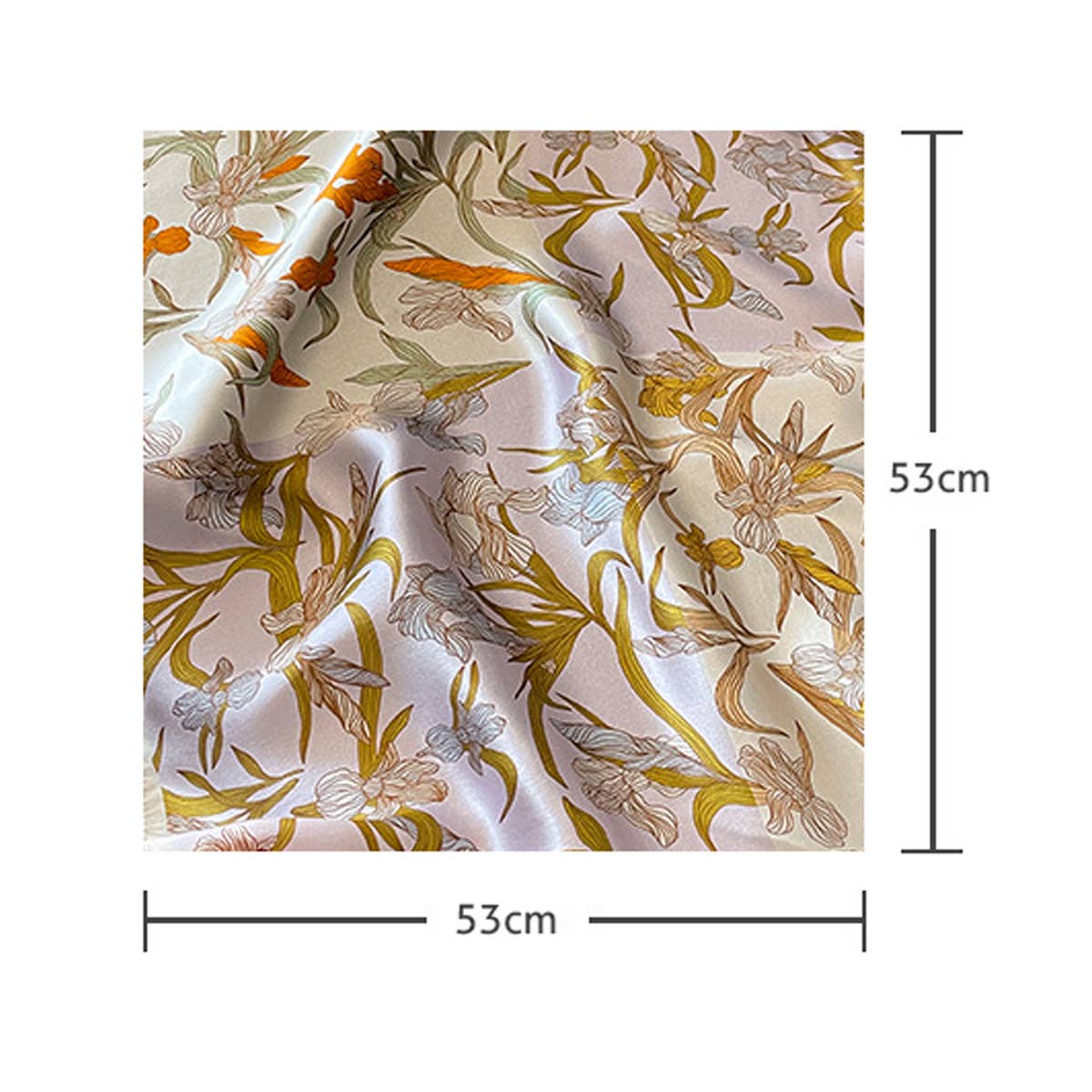 Silk Floral Square Scarf ? 53cm Neck Wrap