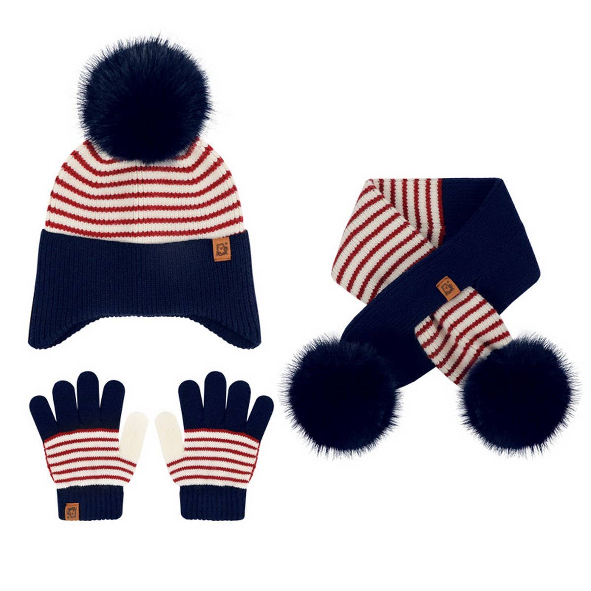 CHILDREN'S WINTER WARM KNITTED THREE-PIECE SUIT