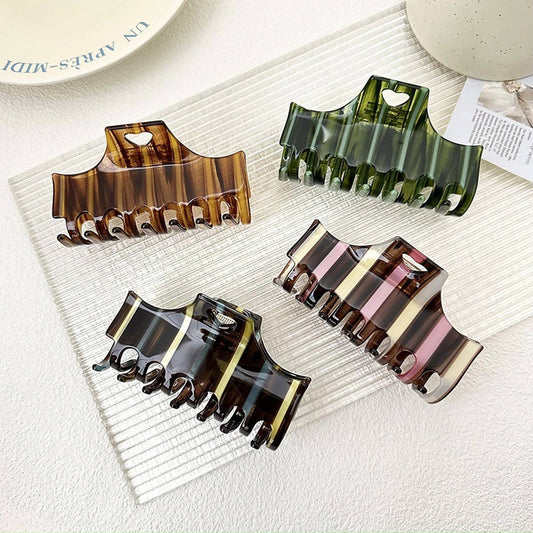 CONTRAST SQUARE STRIPE HAIR CLIP