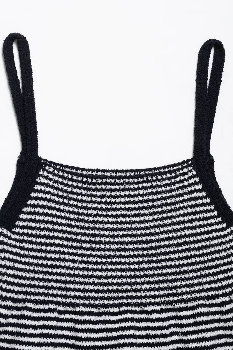 Cwttsl0360_Fashion Casual Striped Knitted Camisole