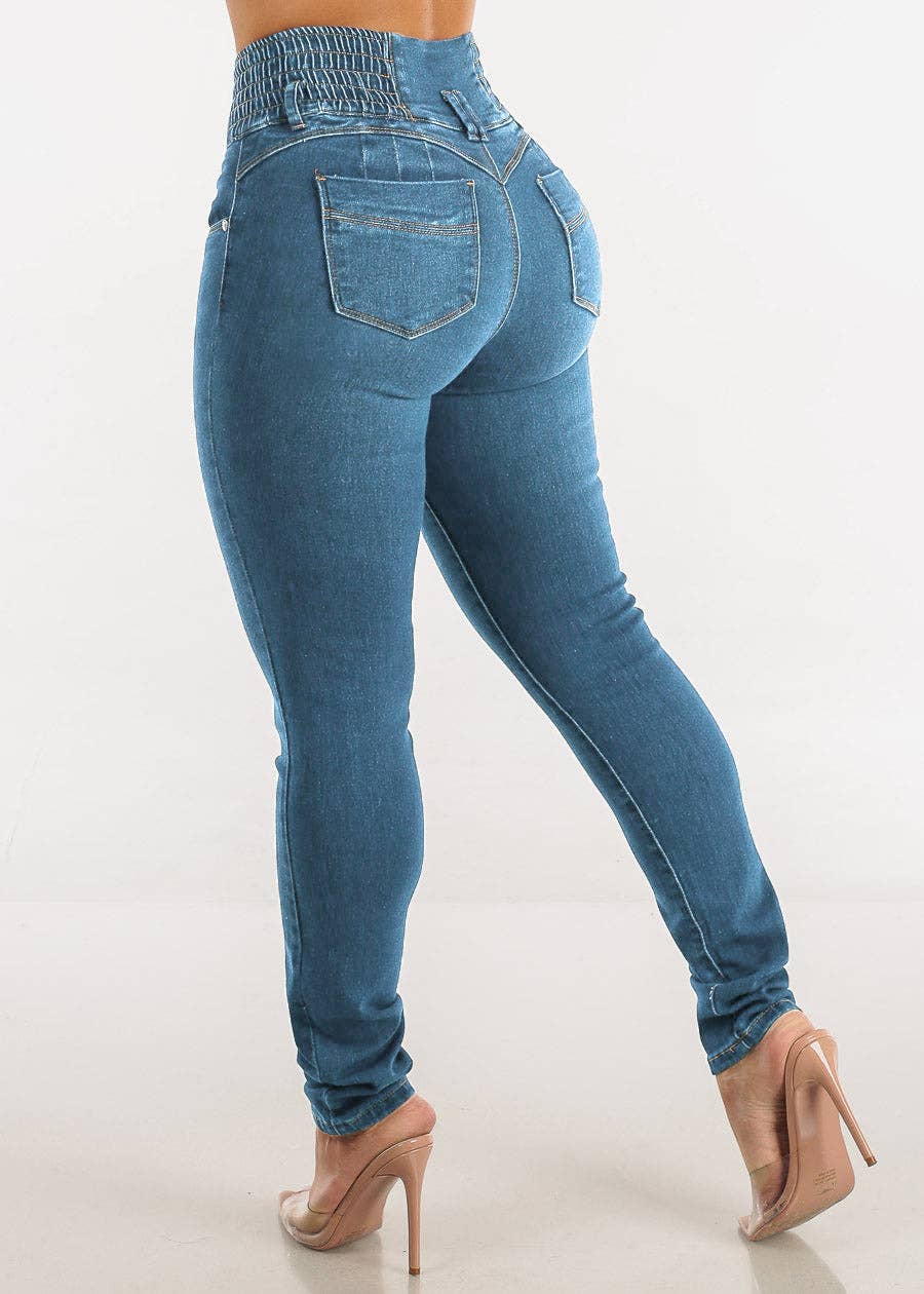 Breasted pencil pants slim wash skinny jeans