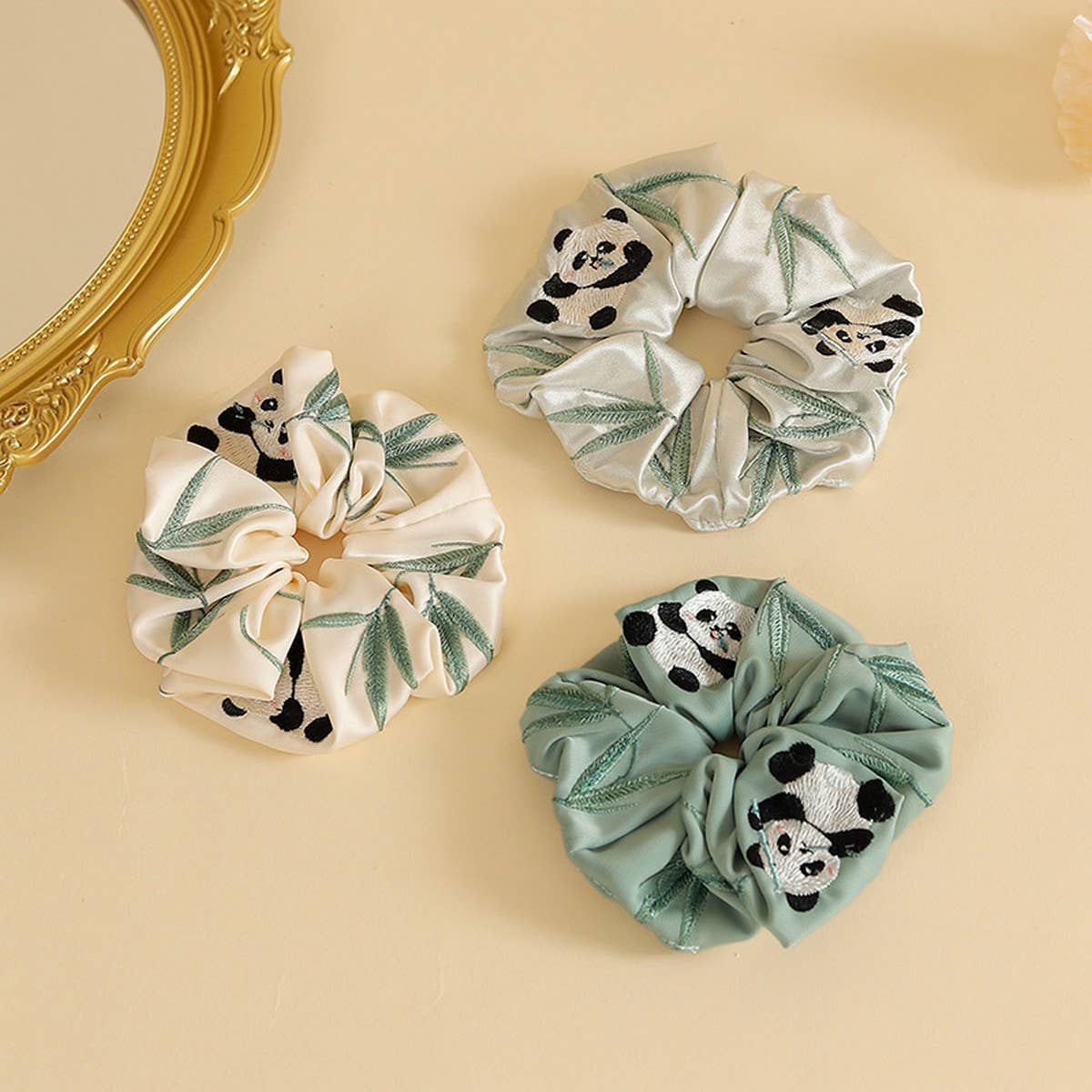 Panda Embroidered Hair Tie for & Traditional Wear_CWAHA5414