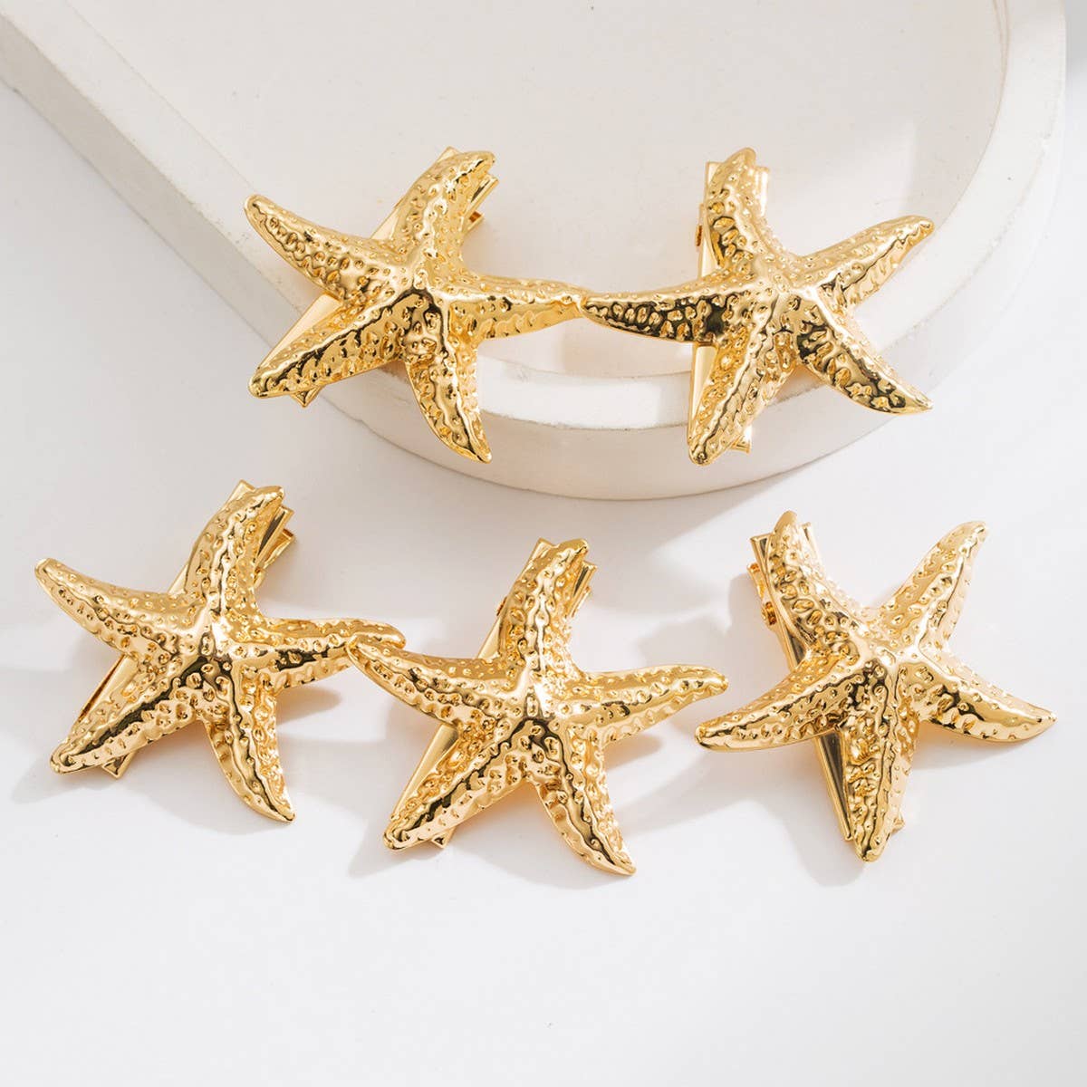 5PCS Metal Starfish Hair Clips, Bold Beach Style_CWAHA6218