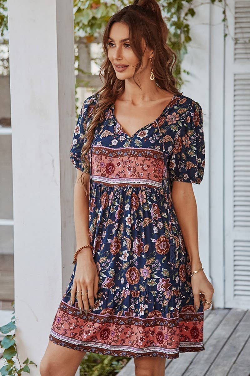 CWDSD7134_SUMMER LEISURE HOLIDAY STYLE SMALL FRESH DRESS