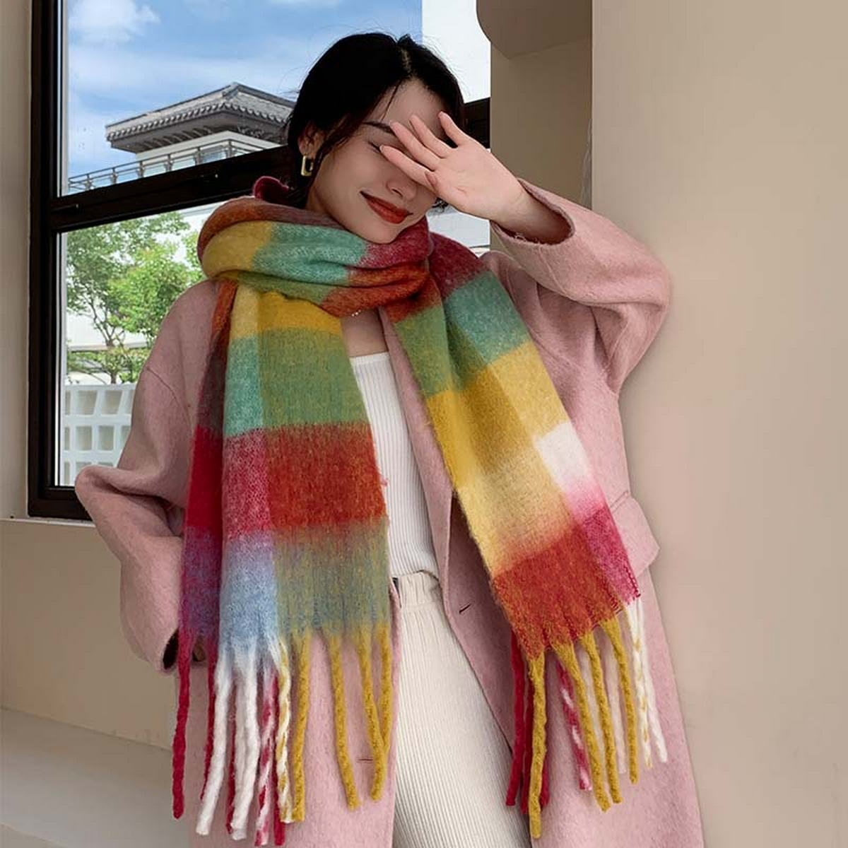 Plush AC Scarf ??Thick Soft Winter Wrap_CWASC2701
