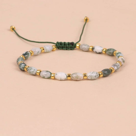 WATERWEED RICE BEADS YOGA BRAIDED BRACELET